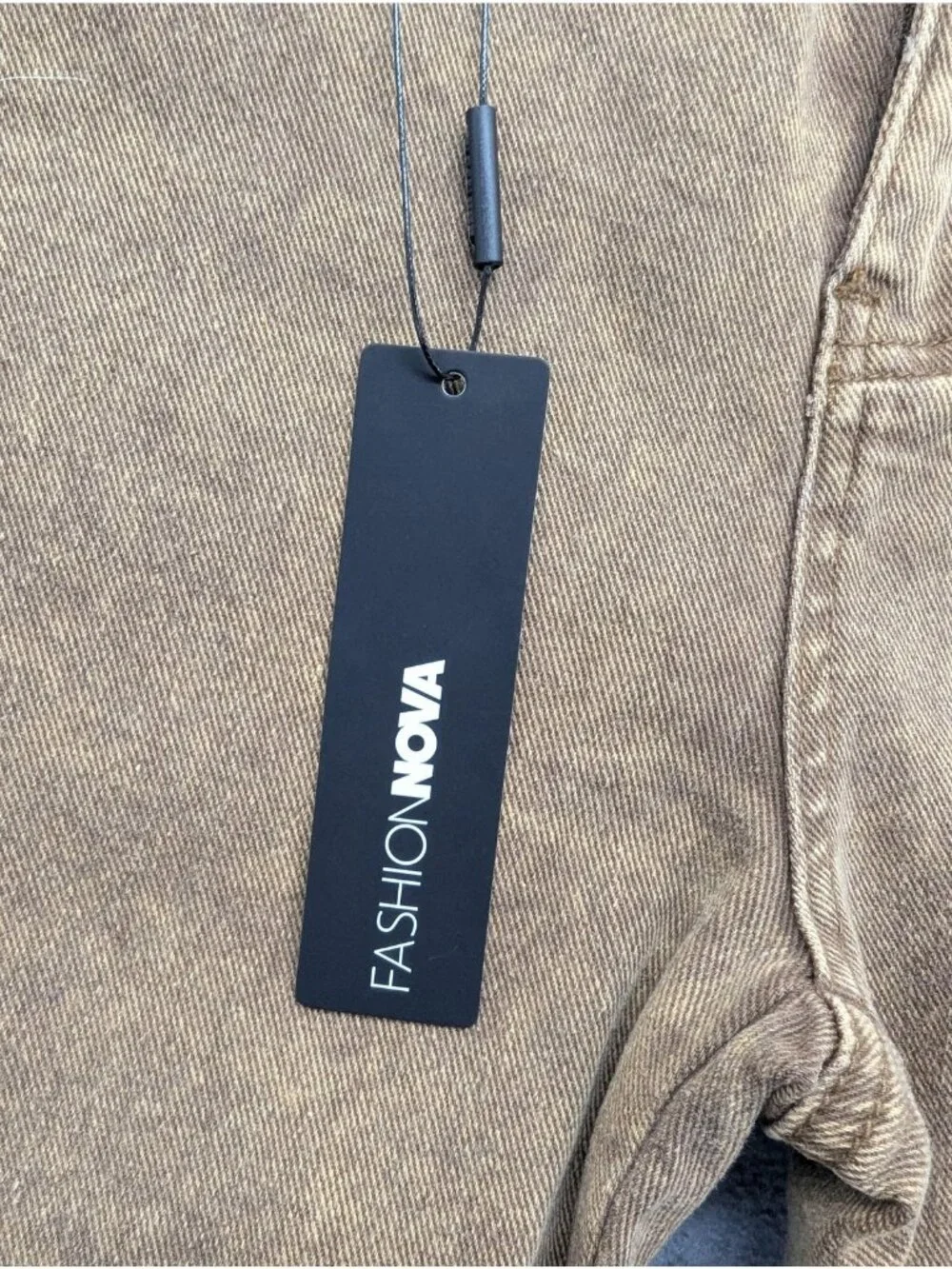 Fashion Nova Cargo Skinny Jeans Juniors 7 Brown Med Wash Mid Rise Stretch Denim